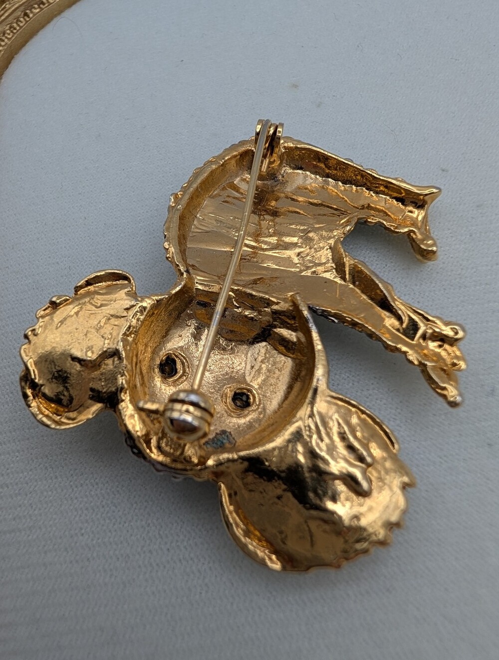Vintage Koala Bear Brooch Gold Silver Tone Textured Animal Statement Pin - Picture 4 of 6